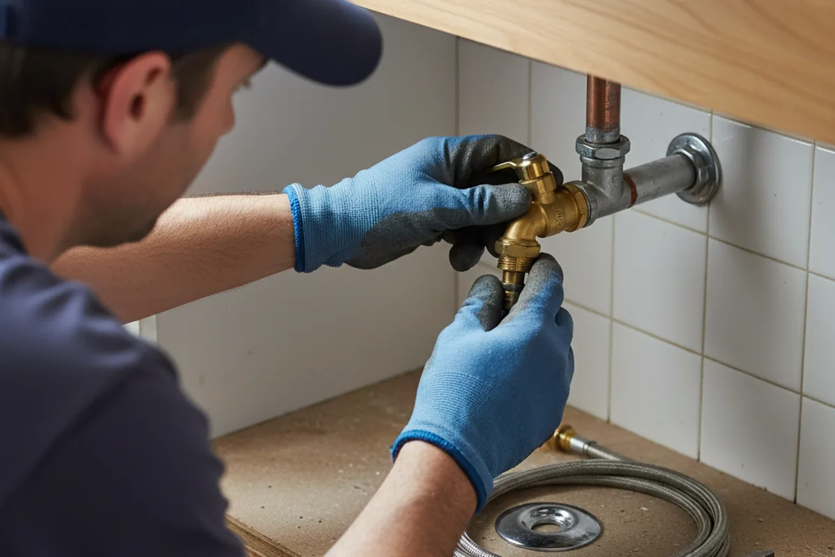Shutoff valve and fitting work during Burst Pipe Repair in Callahan